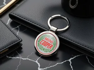 Mini Cooper Personalisiert Schlüsselring Foto Glänzend Stil